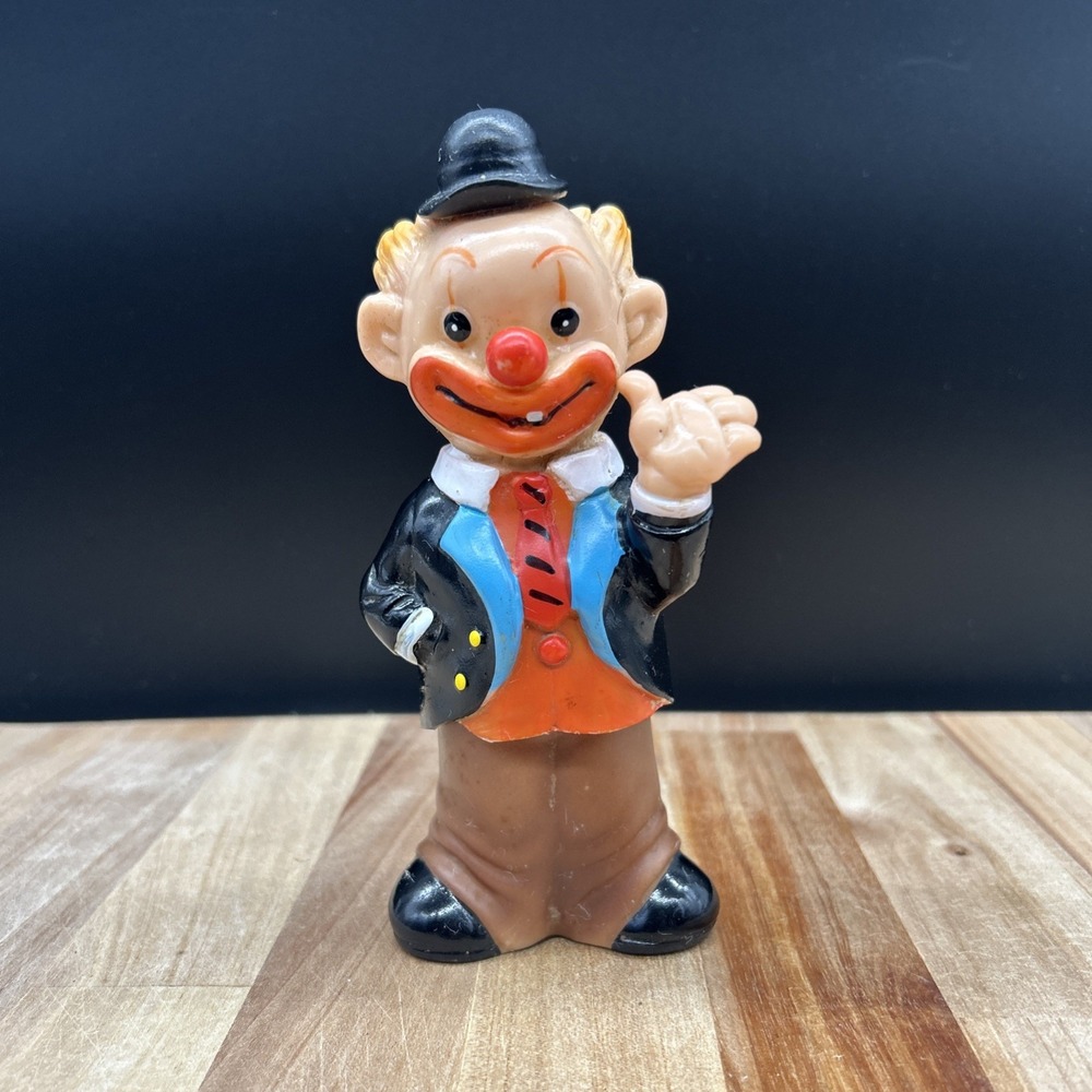 Vintage 1960s Wind-up Smiling Clown Made In Japan Very Rare Works!!